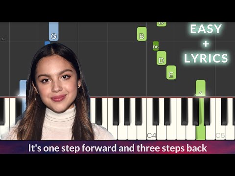 Olivia Rodrigo - 1 step forward, 3 steps back EASY Piano Tutorial + Lyrics