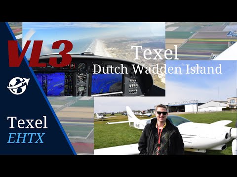 VL3 Flight to Texel EHTX and over the blooming Tulip Fields of the Netherlands