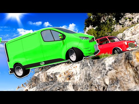CLIFF EDGE CHASE IN WEIRD CARS! (BeamNG Drive)