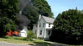 preview picture of video 'Mumford, New York -  Car Fire  July 15th, 2010'