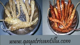 preview picture of video 'Oora Mirapakayalu - Yoghurt soaked Chilies and Sun-dried - Andhra Food'
