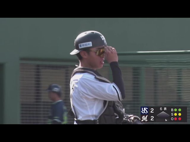 【みやざきPL】強肩見せた!! マリーンズ・富山紘之進 正確な送球で盗塁を阻止する!! 2025年10月26日 千葉ロッテマリーンズ 対 東京ヤクルトスワローズ