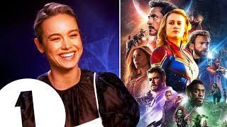 &quot;Hi, I&#39;m new!&quot; Captain Marvel&#39;s Brie Larson on joining The Avengers WhatsApp group (or not).