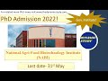 National Agri Food Biotechnology Institute NABI PhD Admission