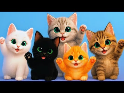 Canción 5 Gatitos ❤️  Canciones infantiles divertidas | Cinco Gatitos para Niños | Gatos bebés