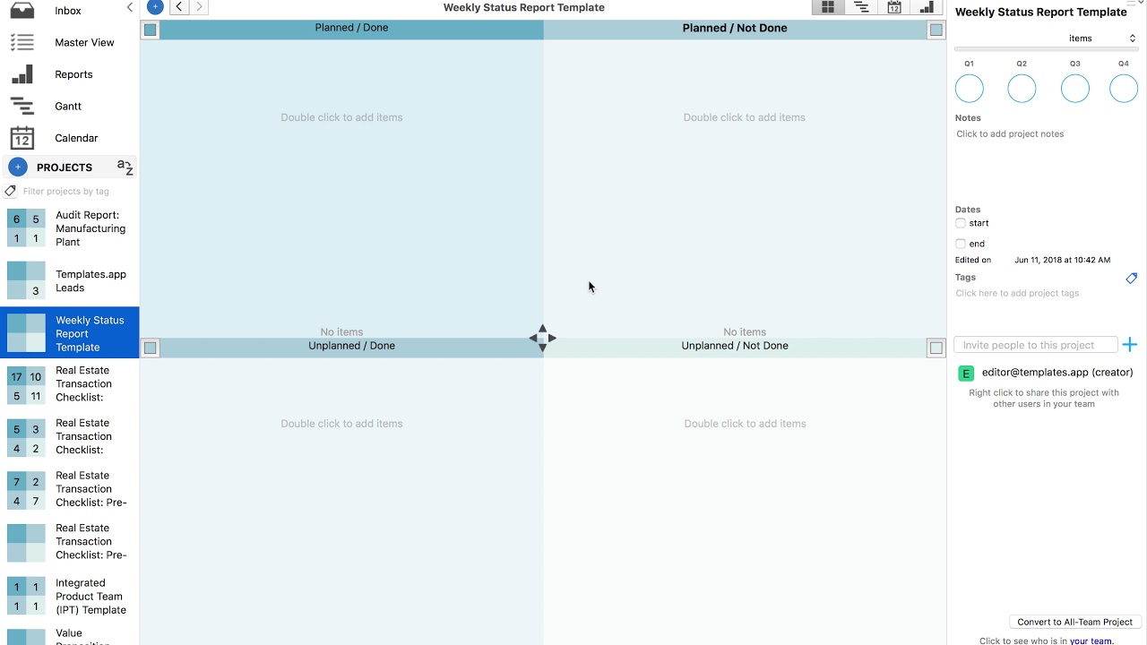 Templates.app Weekly Status Report Template