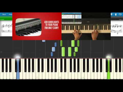 Dark Eyes Ochi chornye  - Yevhen Hrebinka -- piano lesson with Synthesia