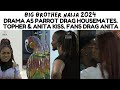 drama as parrot drag housemates. topher u0026 anita kiss. fans drag anita