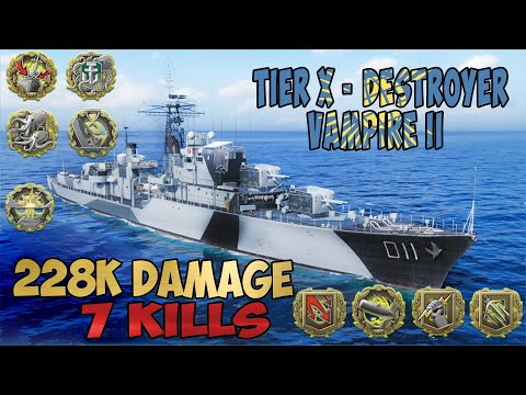 World of Warships | Vampire II | 7 KILLS | 228K Damage - Replay Gameplay