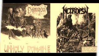 NECROPSY - Blasphemous Degradation (1991) DEMIGOD / NECROPSY SPLIT Finland