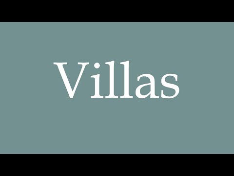 How to Pronounce ''Villas'' Correctly in French