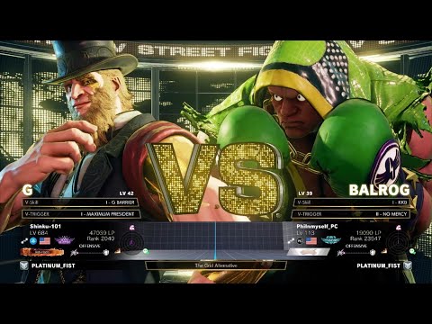 Shinku-101 (G) VS Philnmyself_pc (BALROG) Top 4 Platinum_Fist dojo tournament