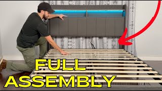Allewie Vertical Tufted Bed Frame Full Assembly