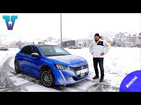 Peugeot e208 in snow test - The limits are quickly reached! [German 4K] | Vision E Drive #138