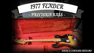 Video thumbnail for 1977 FENDER PRECISION BASS - Andy's Vintage guitars by ANDY'S VINTAGE GUITARS