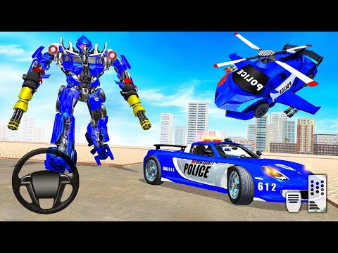 US Police Car Transform Robot War Rescue 2023 - Android Gameplay