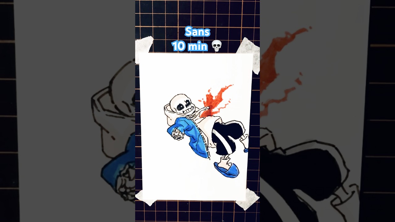 【Undertale】How to draw Sans in 5sec,10sec,30sec,1mins,10mins #undertale #sans #drawing #shorts