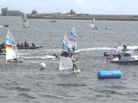 Tom Slingsby celebrates Olympic gold