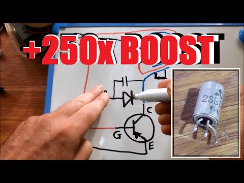 Joule thief circuit. Incredible voltage boost with vintage transistor.