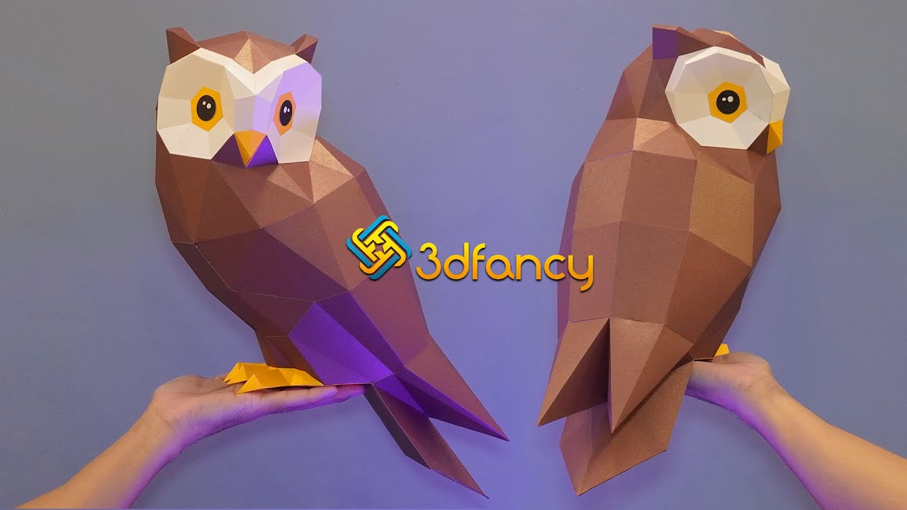 How to make Papercraft 3D Owl Paper Crafts Animals, Diy gifts halloween, Animal Paper Step by Step