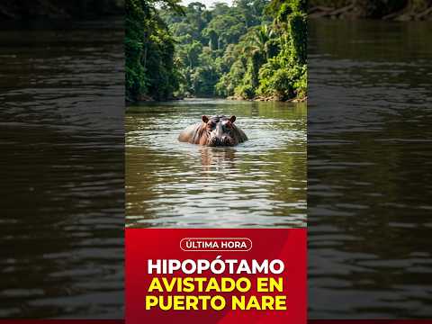Jóvenes turistas avistaron un hipopótamo 🦛 en el Río Nare, en Antioquia.