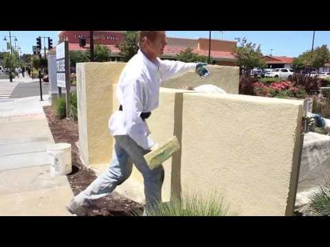 Stucco color finishes over concrete block walls Video