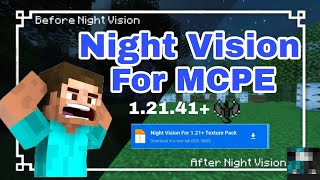 Night Vision For MCPE 1.21.41+ #shorts #trending