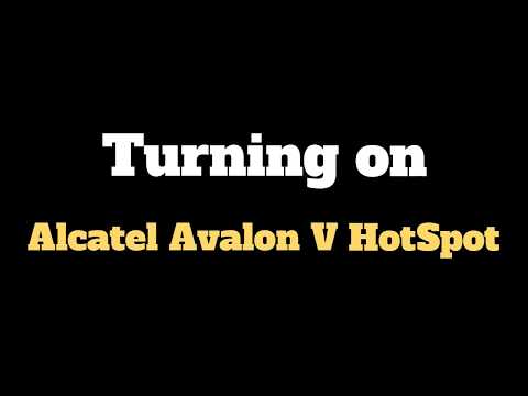 Alcatel Avalon V - Turn on the Mobile Hotspot