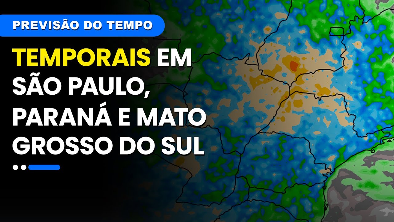 Previsão 29/11/2024 - Sexta-feira com temporais em São Paulo, Paraná e Mato Grosso do Sul