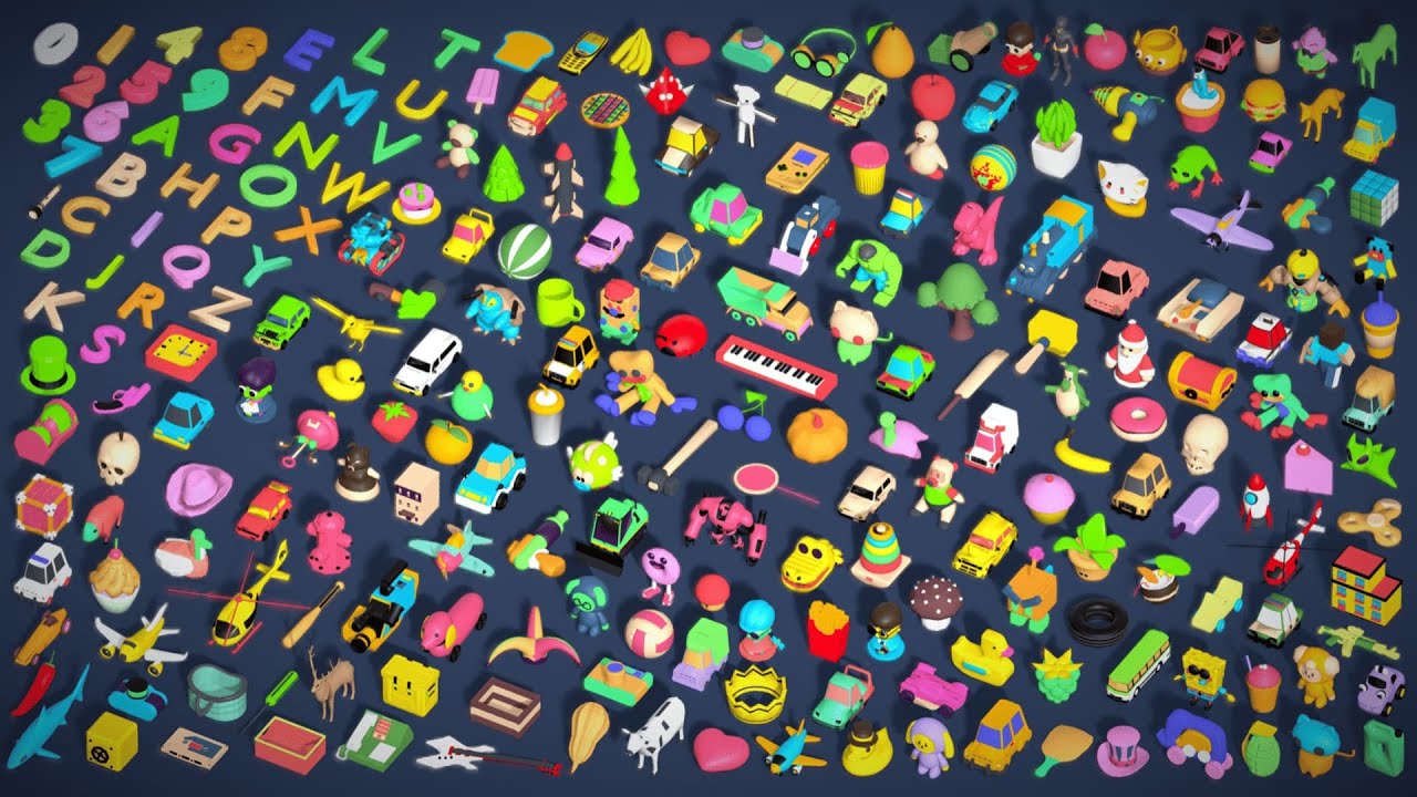 Toy Pack - Low Poly 236 Toys Objects - Toy Mega Pack - Match Game Kit - Big Pack 3D Model