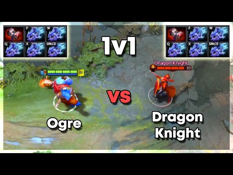 Ogre vs Dragon Knight with Basher and 5x Moonshard | Level 30 Dota 2 1v1 | Who Will Win?