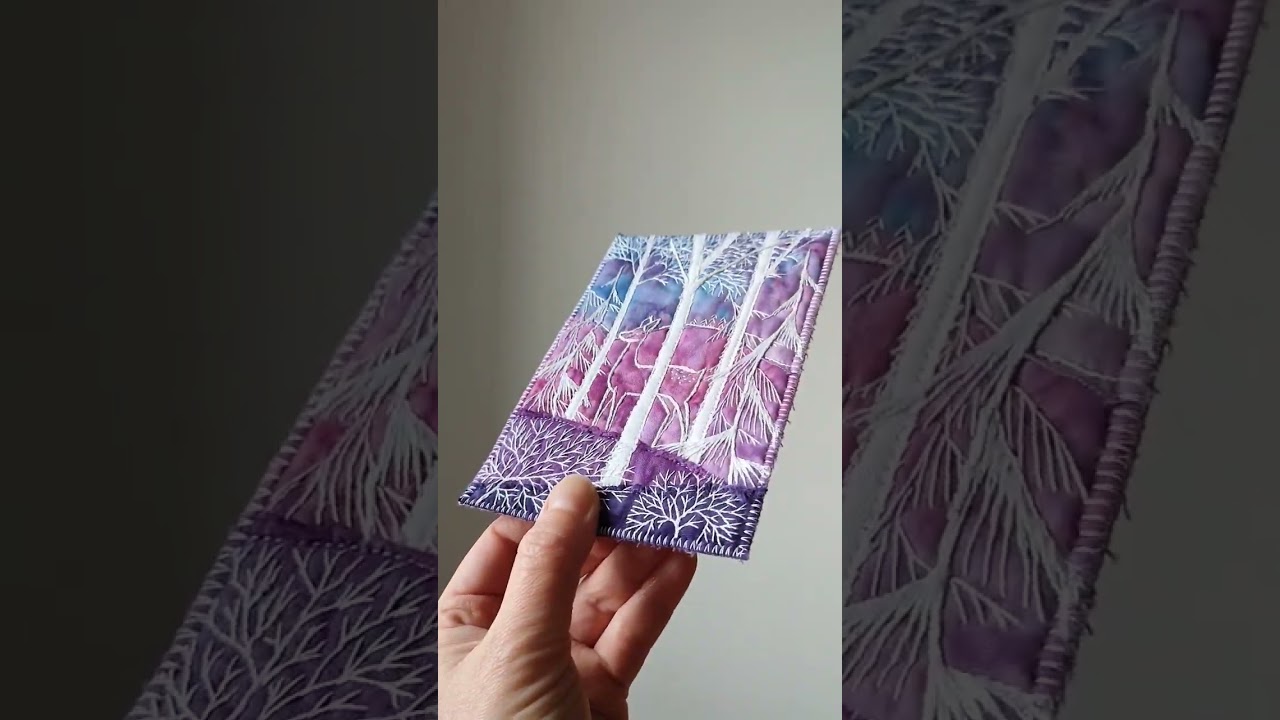 Hand embroidered textile postcards #textileart #fabricart #artquilt #quilt #art #embroidery #shorts