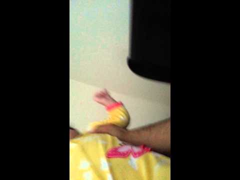 Nesreen playing in the morning