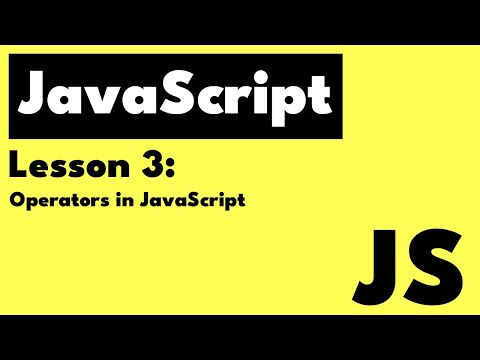 Javascript Lesson 3 Operators In Javascript