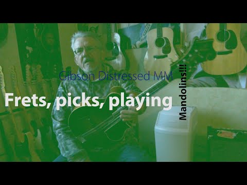 Gibson Master Model F5 Mandoline im Used-Look: Bünde, Plektren, Saitenhalter, Spieltechnik