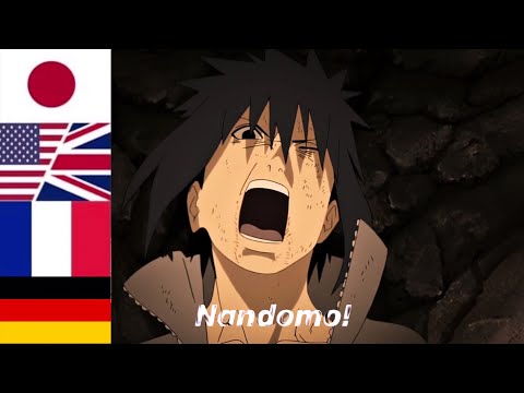 Sasuke screaming “Nandomo” in different languages | Naruto