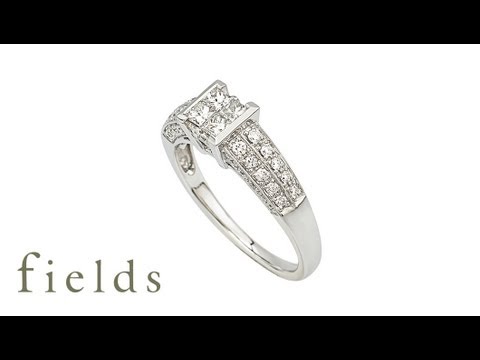 18ct White Gold Cluster Engagement Ring