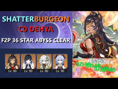 F2P Shatter+Burgeon C0 Dehya 36* Spiral Abyss 3.4/3.5 Clear ft. Hypercarry Raiden & Full EM Dehya