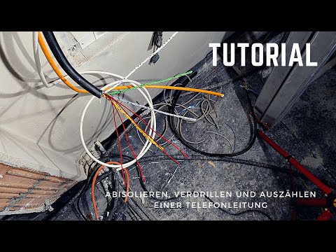 Abisolieren, Verdrillen und Auszählen einer Telefonleitung