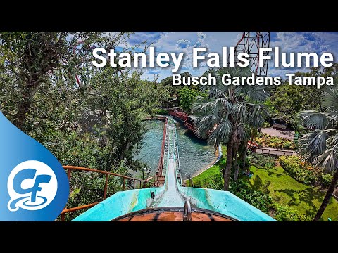 Stanley Falls Flume on-ride 4K POV Busch Gardens Tampa