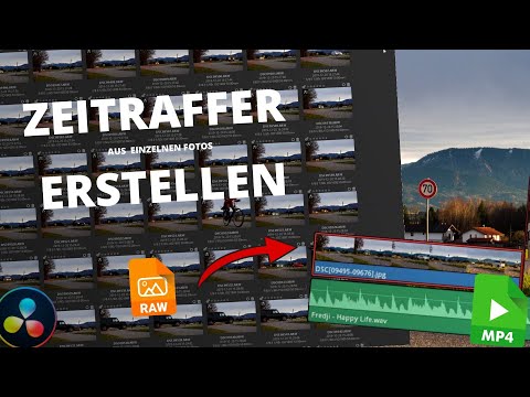 Zeitraffer aus einzelnen Bildern erstellen (auch RAW) - Kurztutorial | DaVinci Resolve (Deutsch)