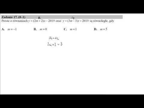 Matura podstawowa z matematyki maj 2019 zad 17 Proste o równaniach y=(2m+2)x−2019 i y=(3m−3)x+2019