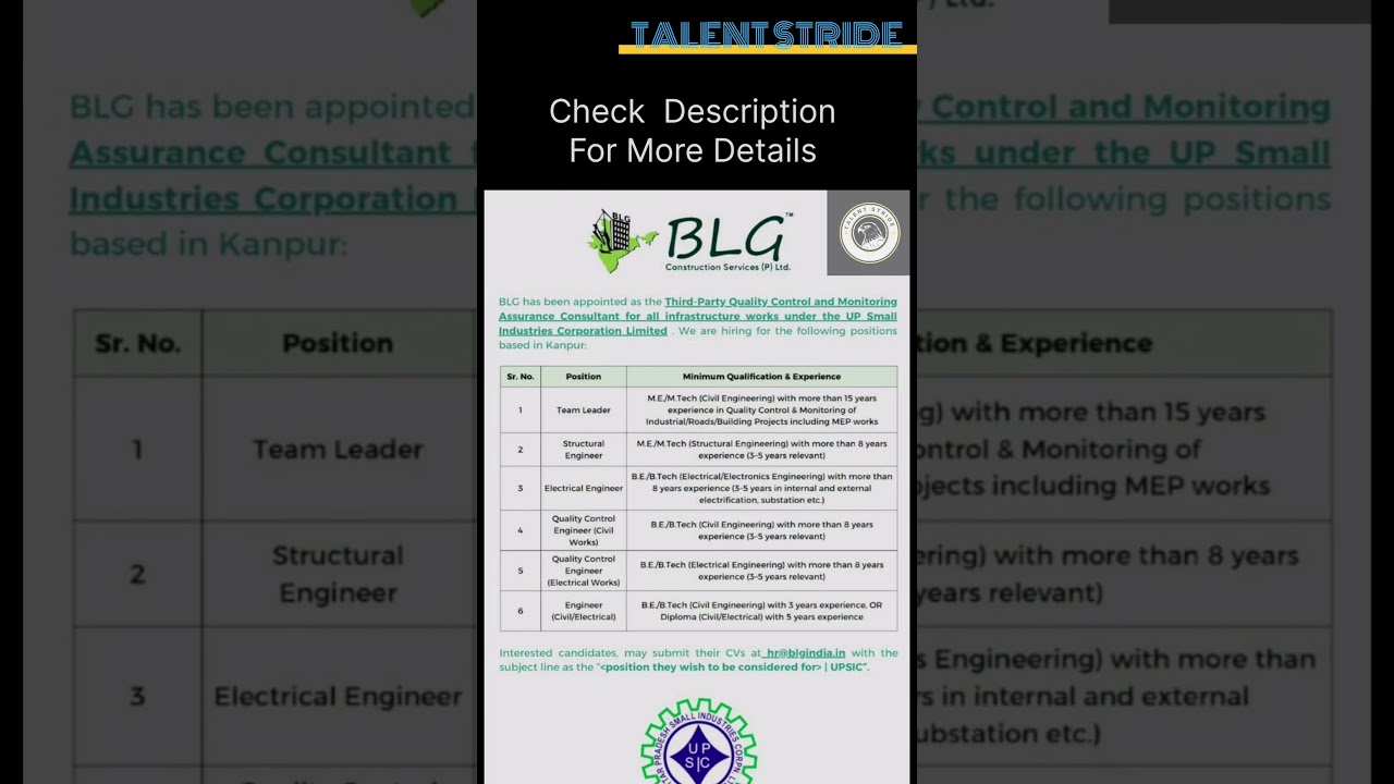 BLG Construction Jobs 2025 | Team Leader, Engineer, Quality Control Vacancies | Apply Now!