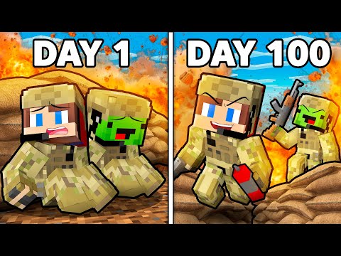 Mikey and JJ Survive 100 DAYS in WAR in Minecraft ! - Maizen