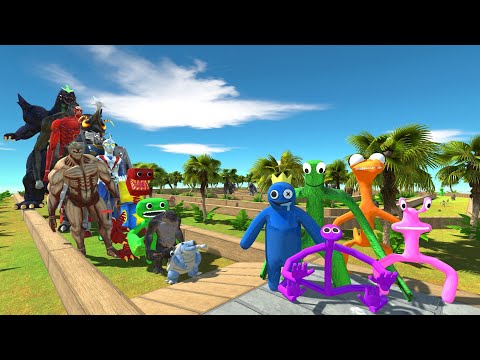 X5 Rainbow Friends vs Super Godzilla DEATH RUN - Animal Revolt Battle Simulator