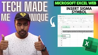 How to insert sigma symbol in Microsoft excel web | insert sigma symbol in Microsoft excel