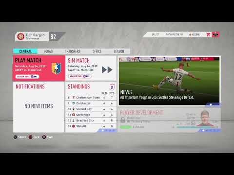 Fifa20 career mode  Youth project  Stevenage FC RTCL esp 1