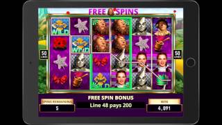 KING OF THE FOREST Video Slot Game with a LION&#39;S SHARE FREE SPIN BONUS