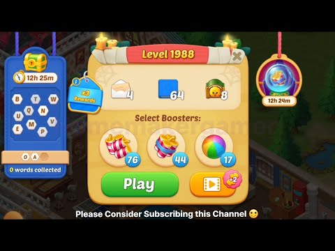 Matchington Mansion Level 1988, Level 1989, Level 1990, Level 1991& Level 1992 - NO BOOSTER LEVELS