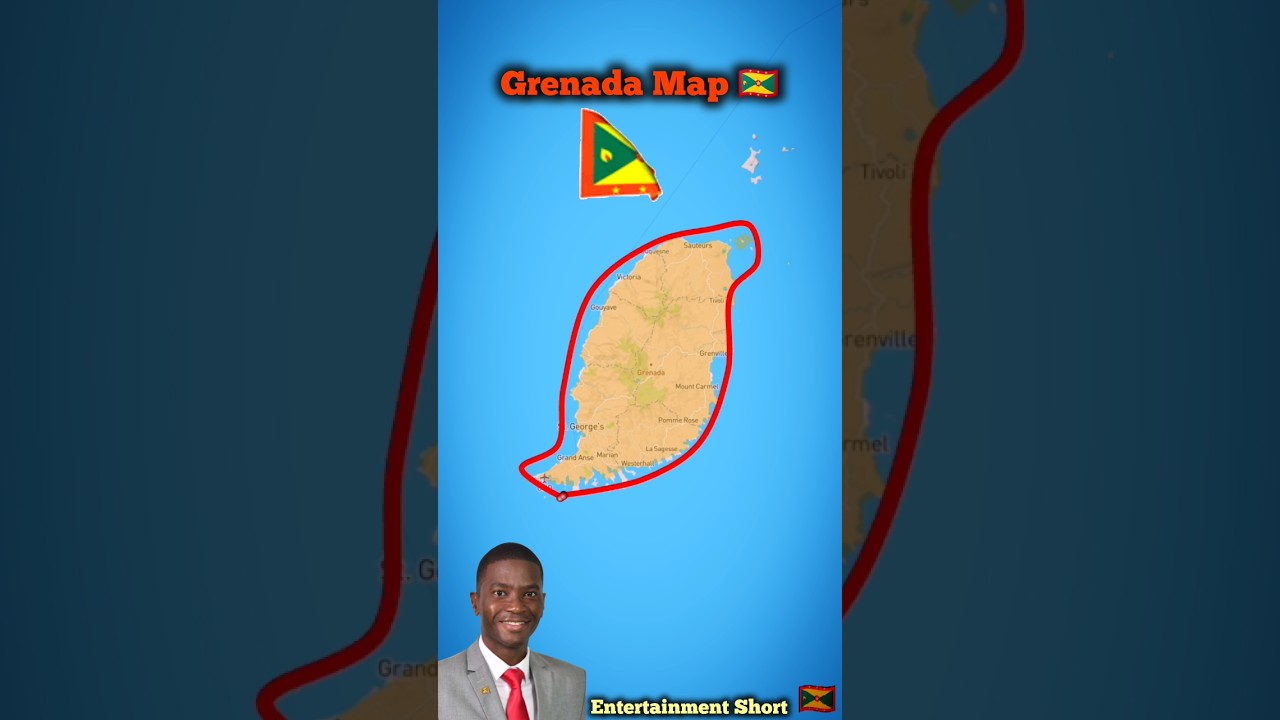 Grenada Maps 🇬🇩 Population: ~126,000 (2025 est.) Area: ~348 km² (134 sq mi) #grenada #map #history